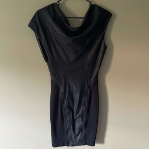 Helmut Lang Paper Leather Black Zipper Dress